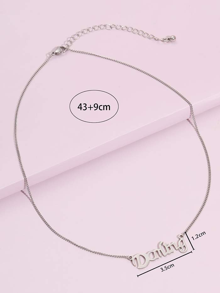 IG Style Letter Stainless Steel  Necklace