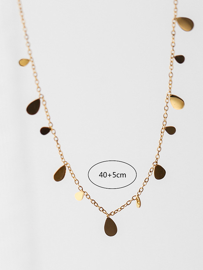 Simple Style Water Droplets Stainless Steel  Necklace