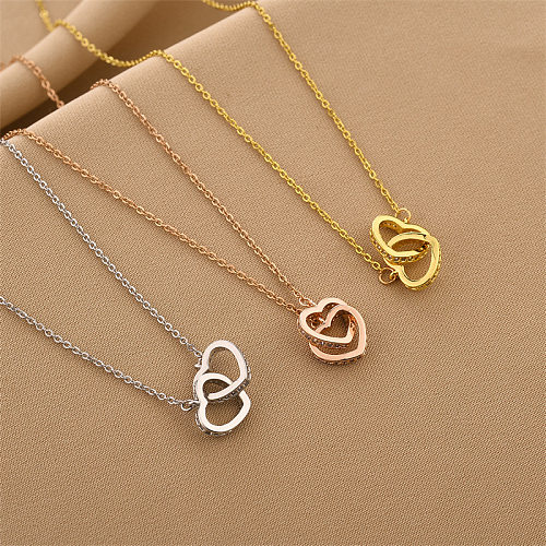 Wholesale Fashion Heart Shape Stainless Steel Copper Pendant Necklace