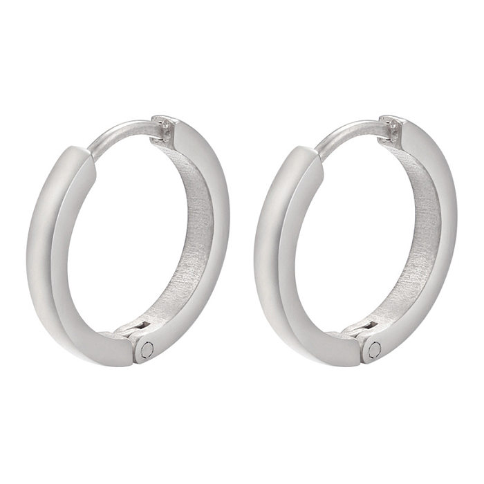 Fashion Solid Color Stainless Steel  Polishing Earrings 1 Pair