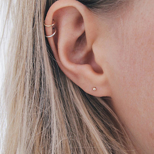 Boucle d'oreille sphérique Simple en acier inoxydable pour femmes, vente en gros, offre spéciale