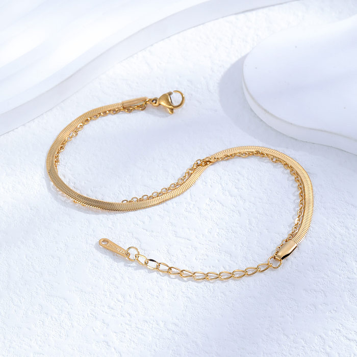Estilo INS estilo clássico borboleta titânio aço em camadas chapeamento pulseiras banhadas a ouro 24K