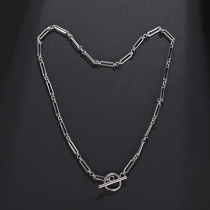 Collar geométrico de acero inoxidable de estilo simple