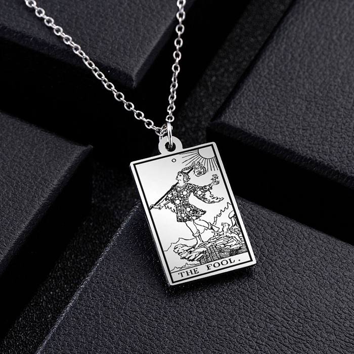 Retro Geometric Stainless Steel  Pendant Necklace Plating Stainless Steel  Necklaces 1 Piece