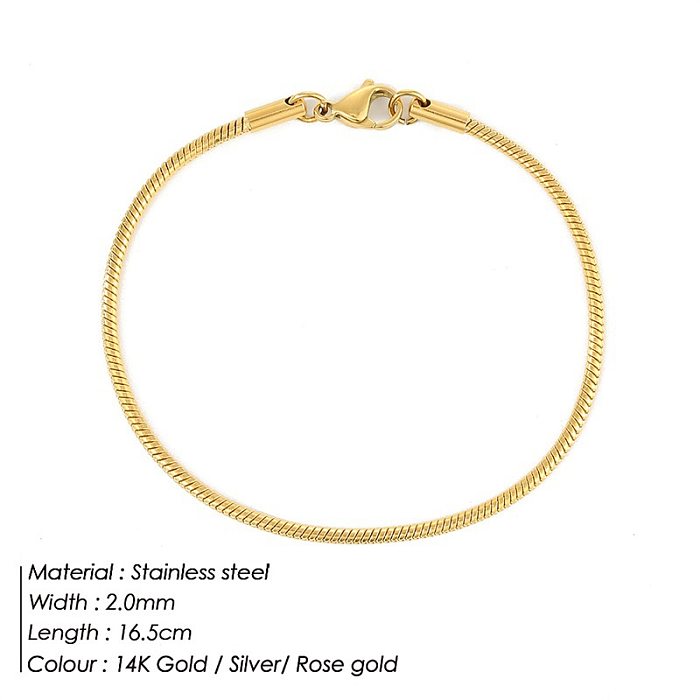 Simple Fashion Snake Bone Bracelet Gold Plated Bracelet Stainless Steel Bracelet