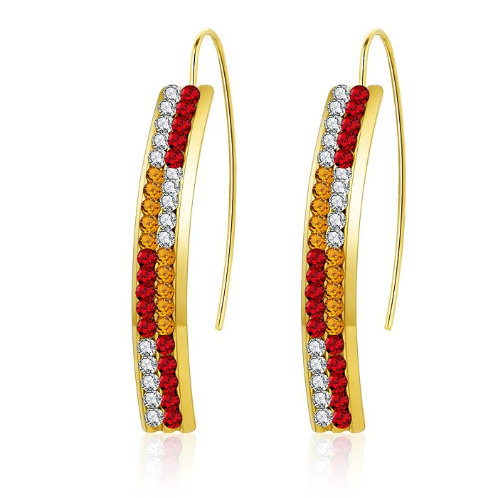 1 Pair Vacation Square Plating Inlay Stainless Steel  Zircon Gold Plated Earrings
