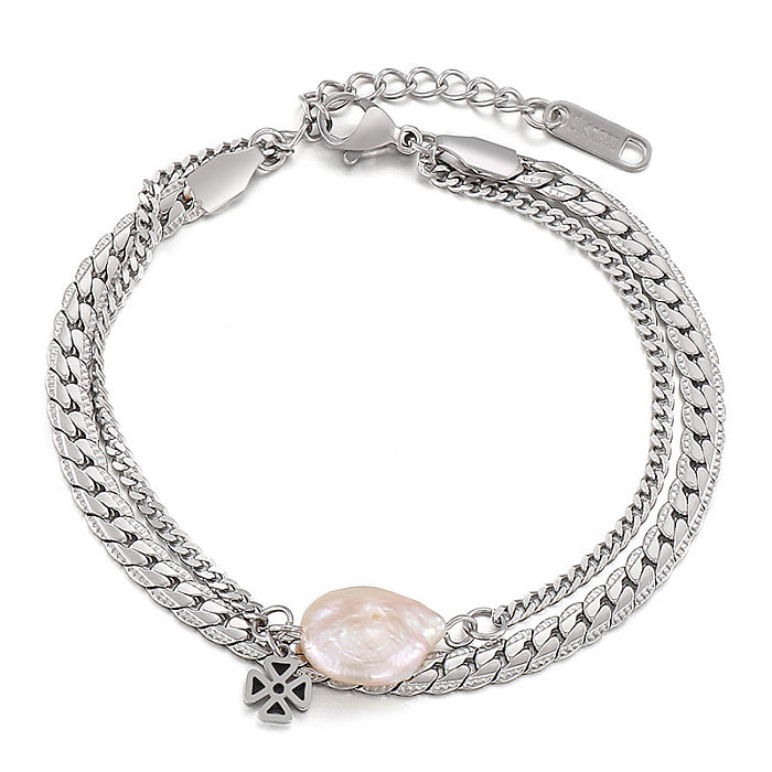 Bracelet réglable en acier inoxydable, chaîne d'épissure Double couche, vente en gros de bijoux