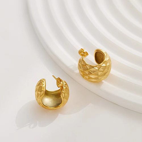1 Pair Simple Style Rhombus Plating Stainless Steel Gold Plated Ear Studs