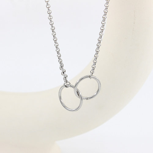 Simple Style Double Ring Stainless Steel  Plating Necklace