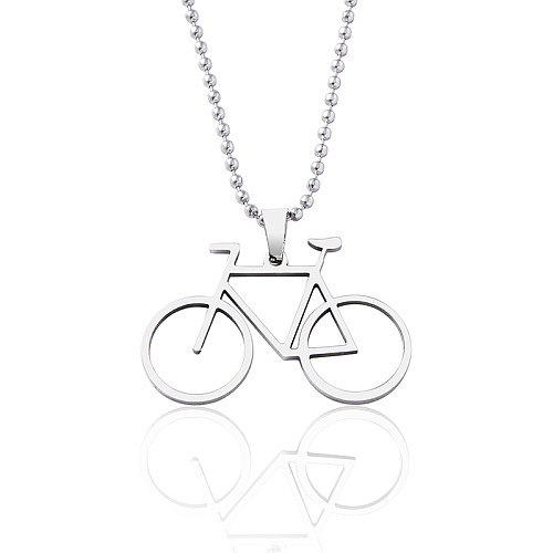 Wholesale Simple Style Sports Bicycle Stainless Steel  Pendant Necklace