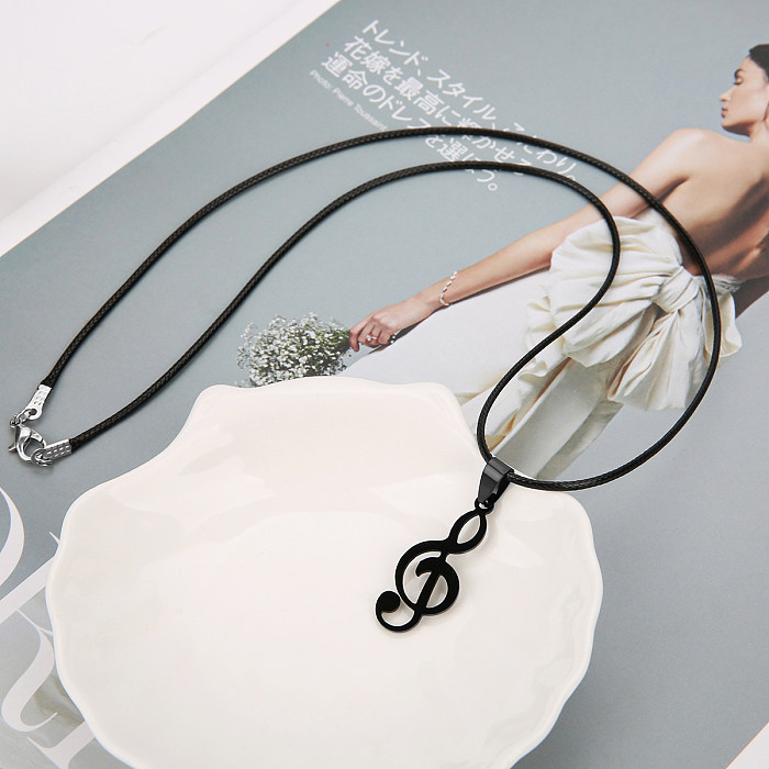 Simple Style Notes Stainless Steel  Necklace