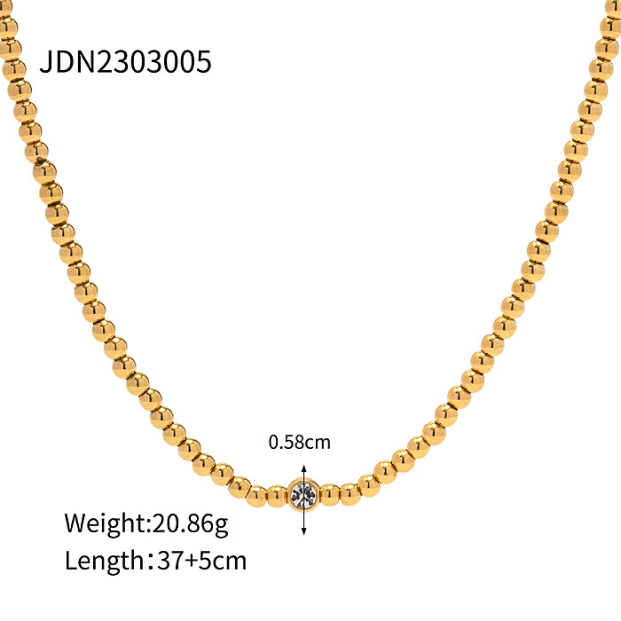 Schlichte runde Armbänder aus Edelstahl mit Perlen und 18 Karat vergoldetem Titanstahl