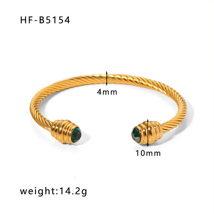 Bracelet plaqué or 18 carats avec incrustation de placage en acier inoxydable géométrique de style coréen IG