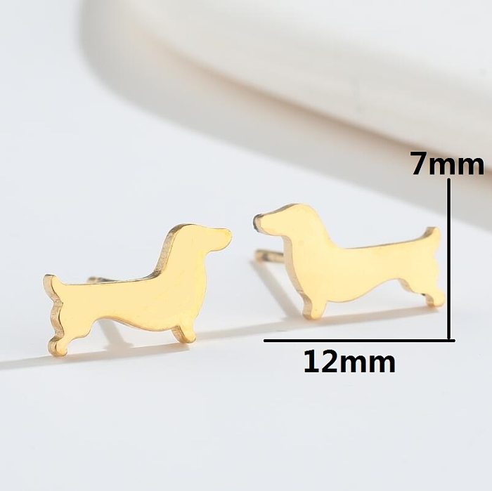 1 Paar schlichte Hunde-Ohrstecker mit Edelstahlbeschichtung