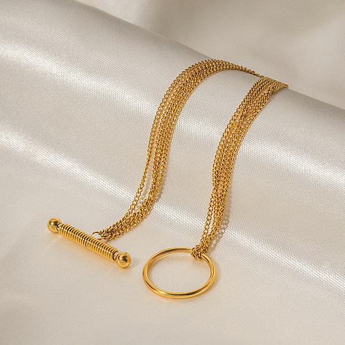 INS Style Simple Style gland couleur unie en acier inoxydable couches placage Bracelets
