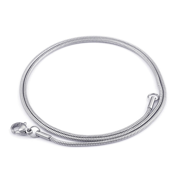 Edelstahl-Halskette, modische runde Schlangenknochenkette