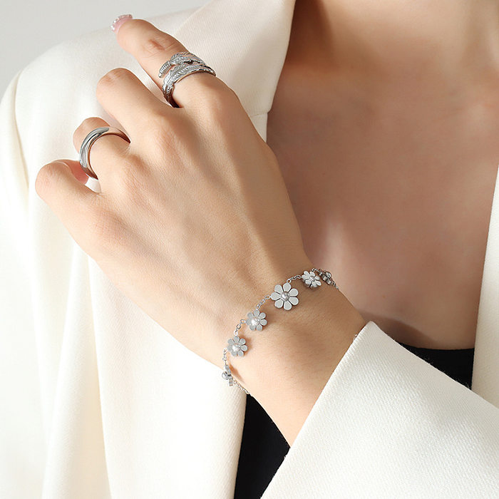 Fashion Daisy Titanium Steel Bracelets Plating Stainless Steel Bracelets