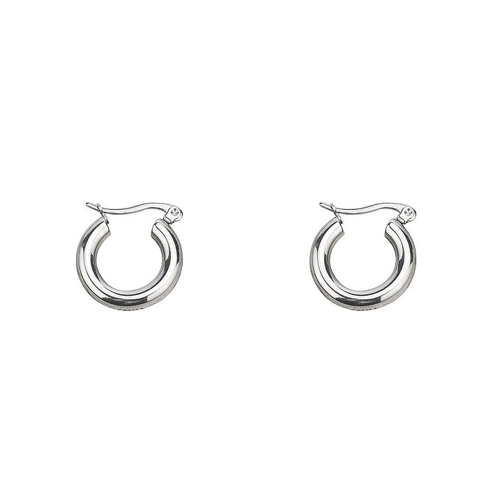 Boucles d'oreilles créoles plaquées en acier inoxydable, Style Simple, en forme de U, 1 paire