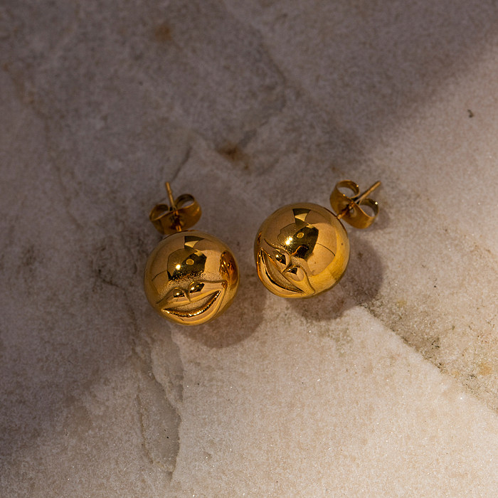 زوج واحد من أقراط أذن مطلية بالذهب عيار 1 قيراط من الفولاذ المقاوم للصدأ على شكل شفاه من IG