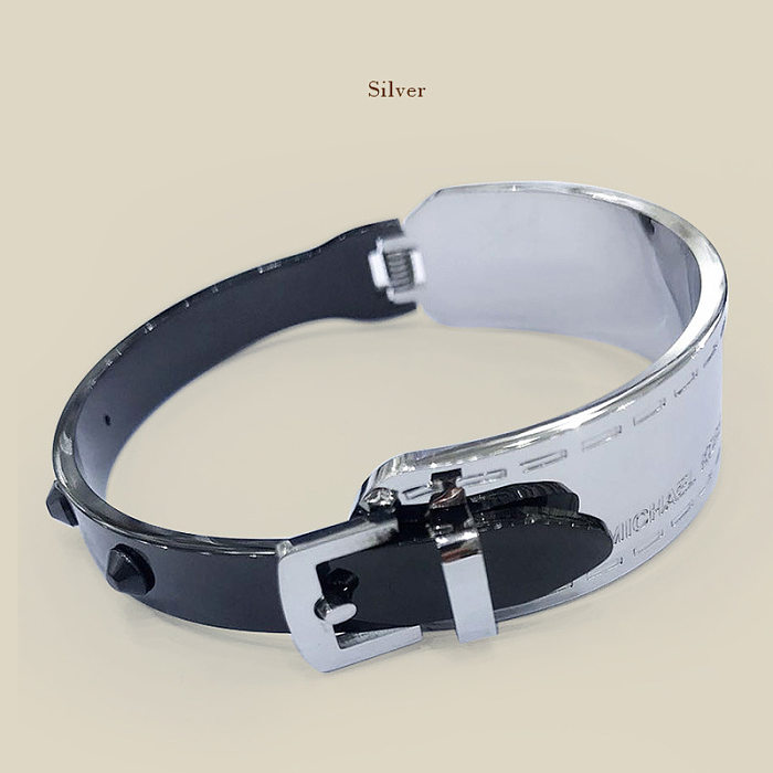 Bracelet de placage en acier titane géométrique à la mode
