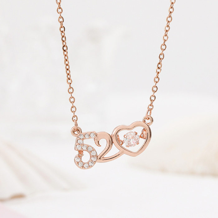 Casual Simple Style Heart Shape Lock Fish Tail Stainless Steel Plating Inlay Zircon Pendant Necklace