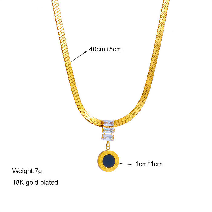 Fashion Eye Stainless Steel Plating Zircon Pendant Necklace 1 Piece