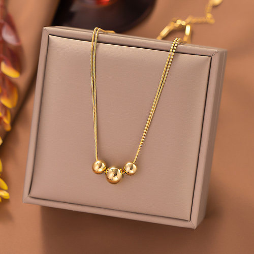 Elegant Solid Color Stainless Steel Plating Necklace