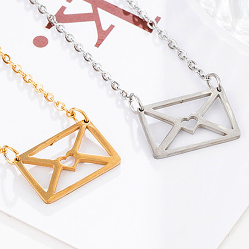 Simple Style Letter Stainless Steel  Pendant Necklace Metal Stainless Steel  Necklaces