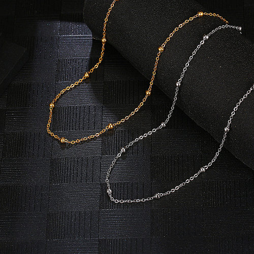 IG Style Schlichter Stil, einfarbige Halskette mit Edelstahlbeschichtung