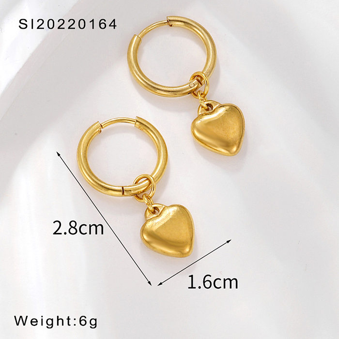 1 Paar elegante Damen-Ohrringe in Herzform aus poliertem Edelstahl