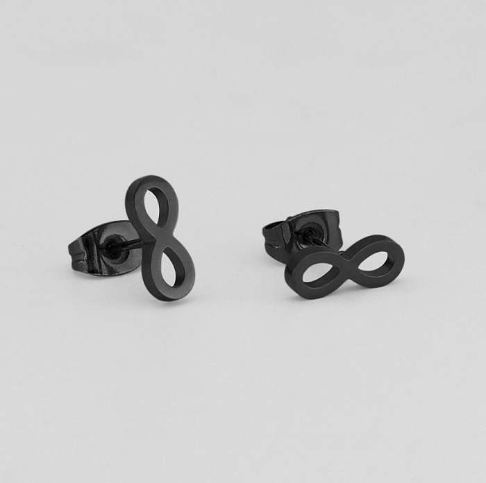 1 paire de clous d'oreilles en acier inoxydable plaqué or 18 carats, Style moderne, Simple, Style classique, polissage des chiffres