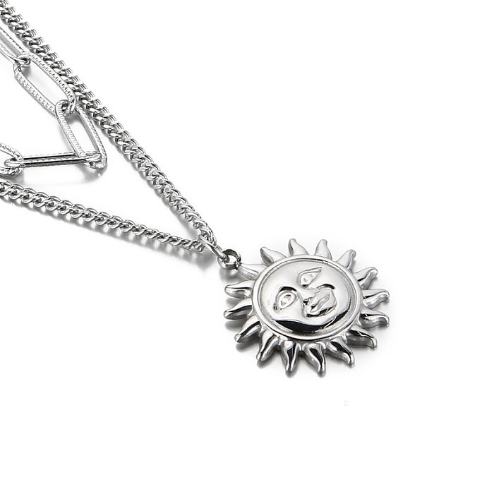 Fashion Sun Stainless Steel Necklace Stainless Steel  Necklaces