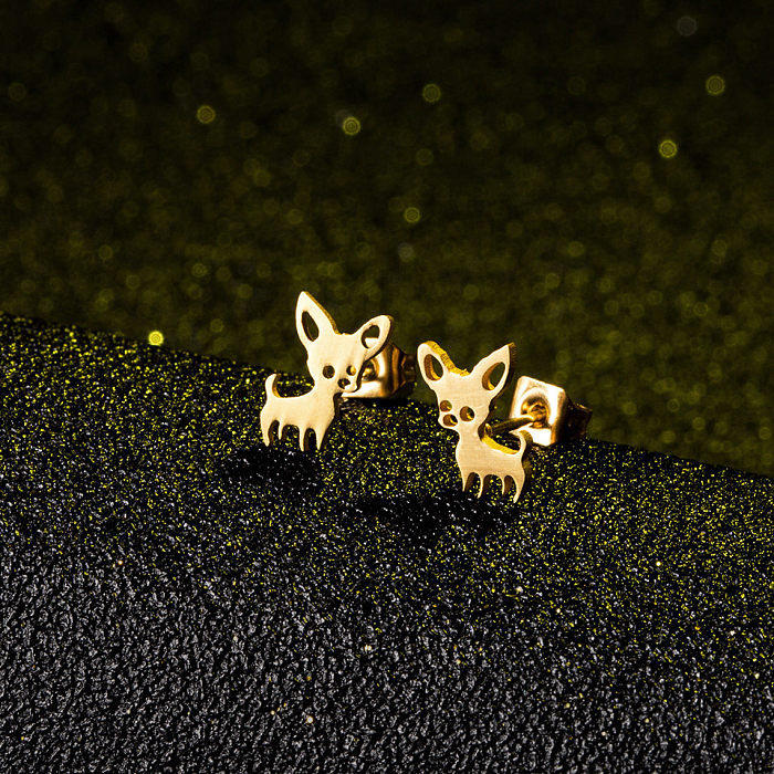 Fashion Gold Silver Puppy Alloy Earrings Wholesale