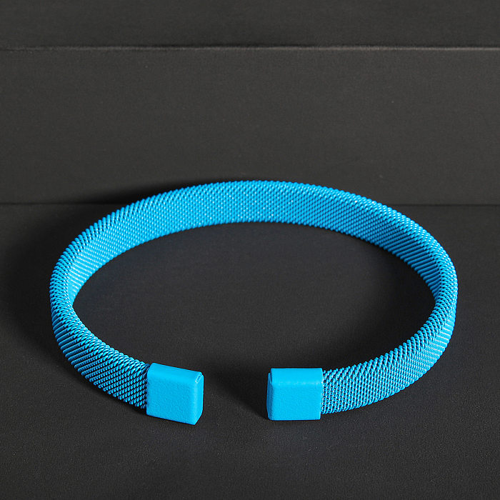 Simple Style Solid Color Stainless Steel Stoving Varnish Bangle