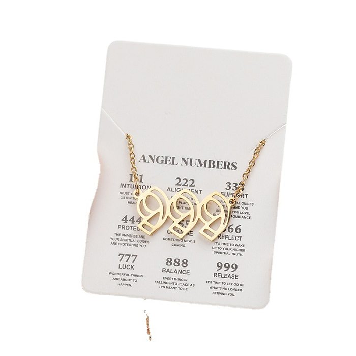 Fashion Number Stainless Steel  Plating Pendant Necklace