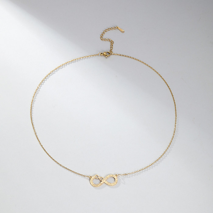 Basic Infinity Stainless Steel  Plating 18K Gold Plated Pendant Necklace