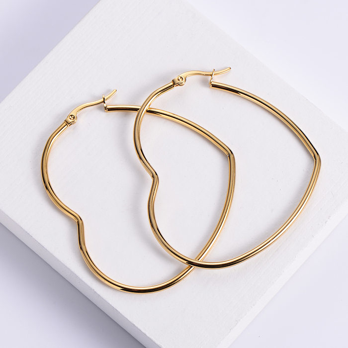 Heart Shape Stainless Steel Fashion Style Earrings Wholesale Jewelry jewelry