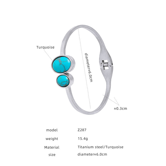 Rock Streetwear Devil's Eye Bracelet turquoise en acier titane plaqué or 18 carats en vrac