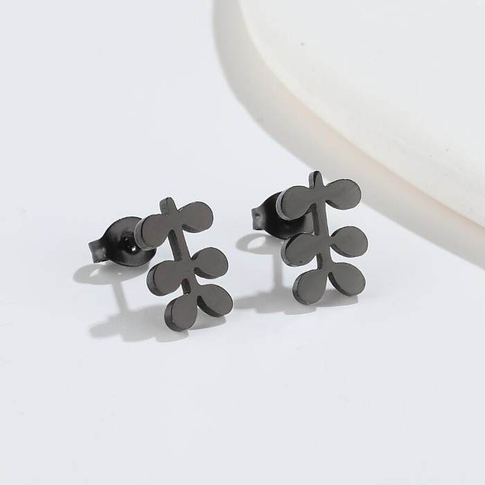 Pendientes geométricos de acero inoxidable de estilo simple para mujer, sin incrustaciones, pendientes de acero inoxidable
