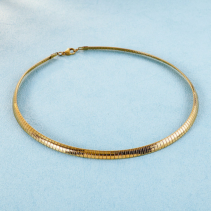 Europäische und amerikanische neue Stil Gold 6M kurze Kragen Edelstahl Kette Halskette Großhandel