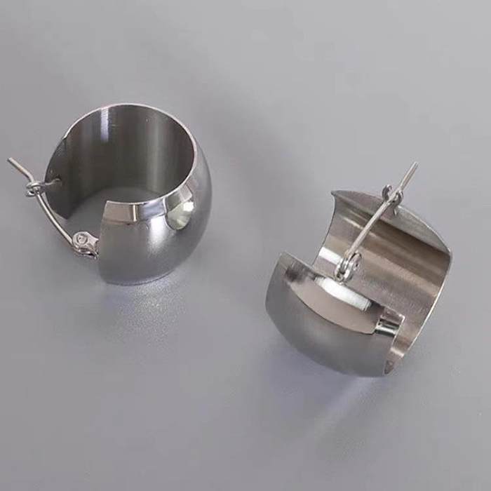 Simple Style Geometric Stainless Steel Metal Earrings 1 Pair