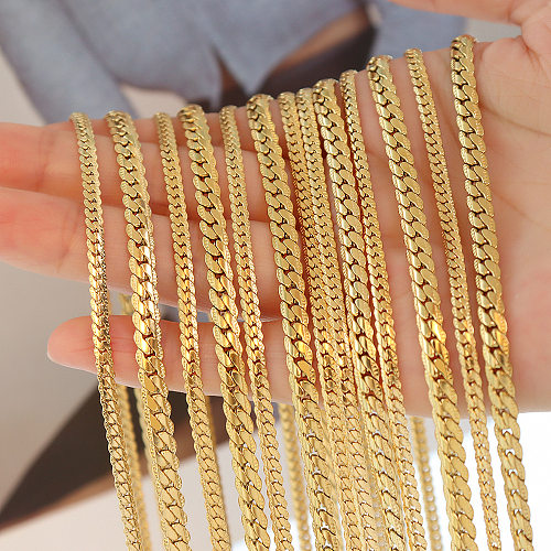 Colar estilo Chocke duplo em aço inoxidável 18 pulseira de colar em ouro real