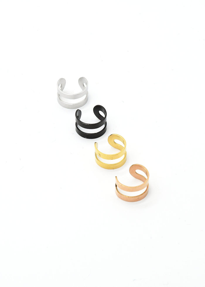20 piezas Ear Cuffs de acero inoxidable de color sólido de estilo simple