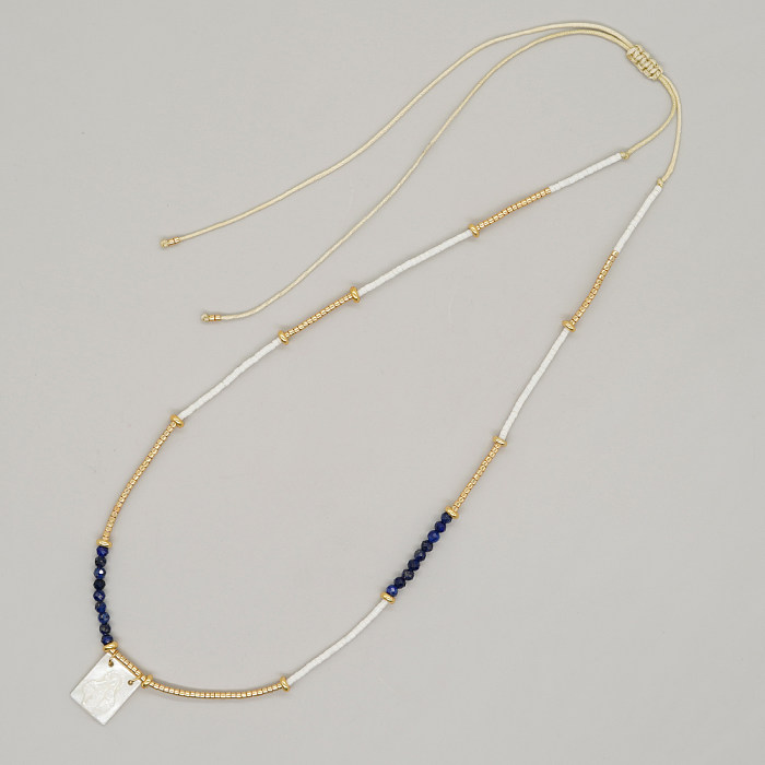 Urlaub handgemachte Porträt Edelstahl Glas Muschel Perlen Anhänger Halskette