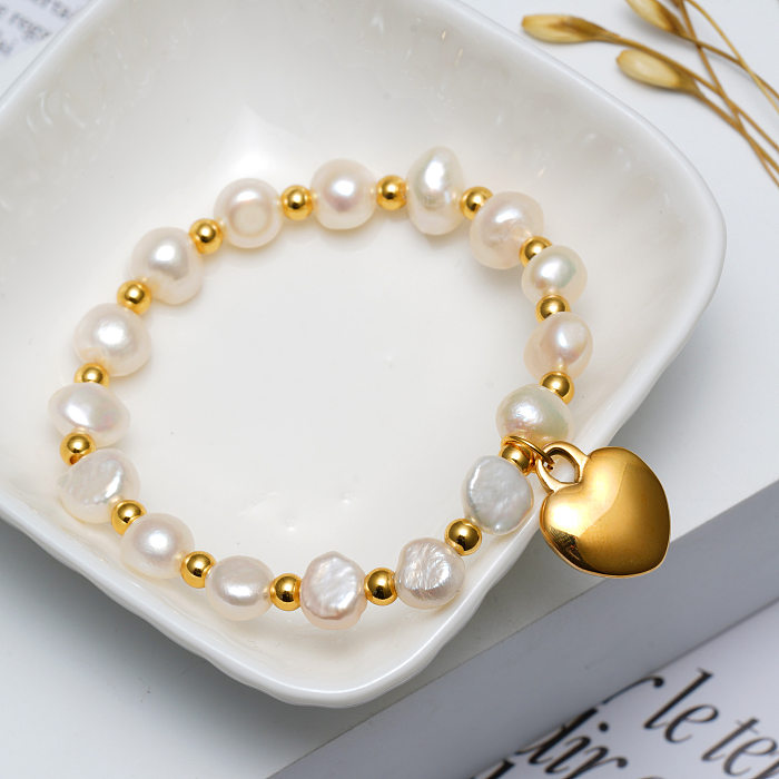 Bracelets de perles en acier titane lettre mode 1 pièce