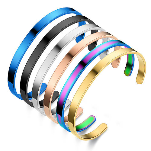 Mode Titan Stahl C-förmigen Licht Platte Armband Großhandel schmuck
