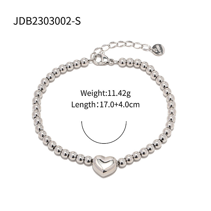 Classic Style Heart Shape Stainless Steel Plating Gold Plated Bracelets