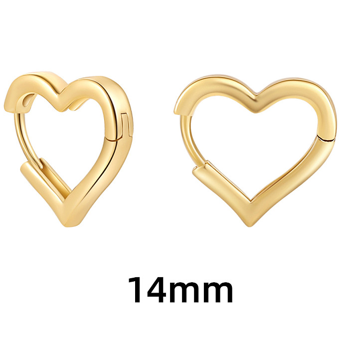 Simple Style Heart Shape Stainless Steel  Earrings Plating Stainless Steel  Earrings 1 Pair