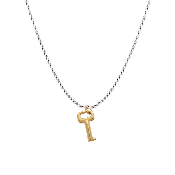 Fashion Key Stainless Steel Plating Pendant Necklace