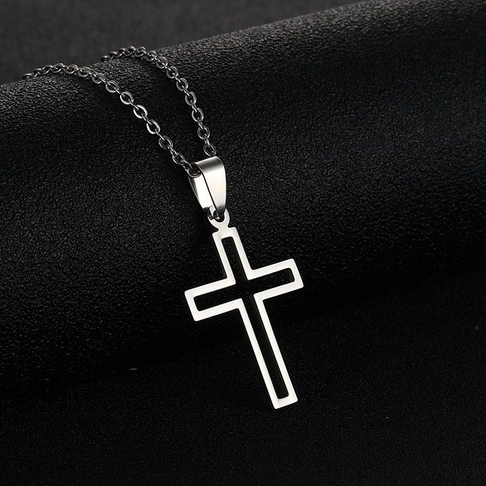 Fashion Cross Stainless Steel  Necklace Plating Stainless Steel  Necklaces